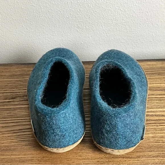 Glerups Petrol Blue Wool Slippers, New in Box - Picture 4 of 9
